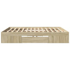 vidaXL Bettgestell ohne Matratze Sonoma-Eiche 180x200 cm Holzwerkstoff
