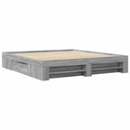 vidaXL Bettgestell ohne Matratze Grau Sonoma 180x200 cm Holzwerkstoff