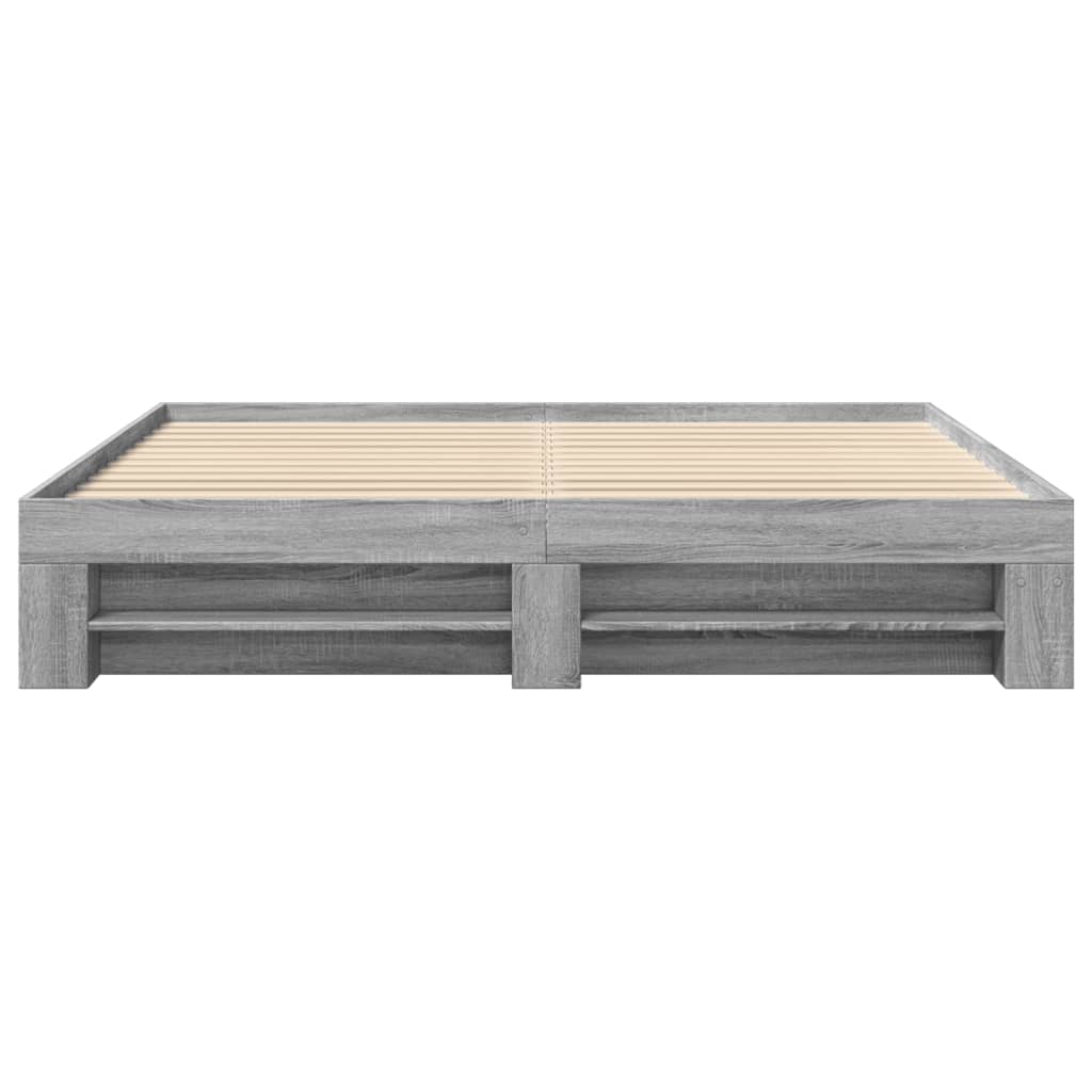 vidaXL Bettgestell ohne Matratze Grau Sonoma 180x200 cm Holzwerkstoff