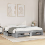 vidaXL Bettgestell ohne Matratze Grau Sonoma 180x200 cm Holzwerkstoff