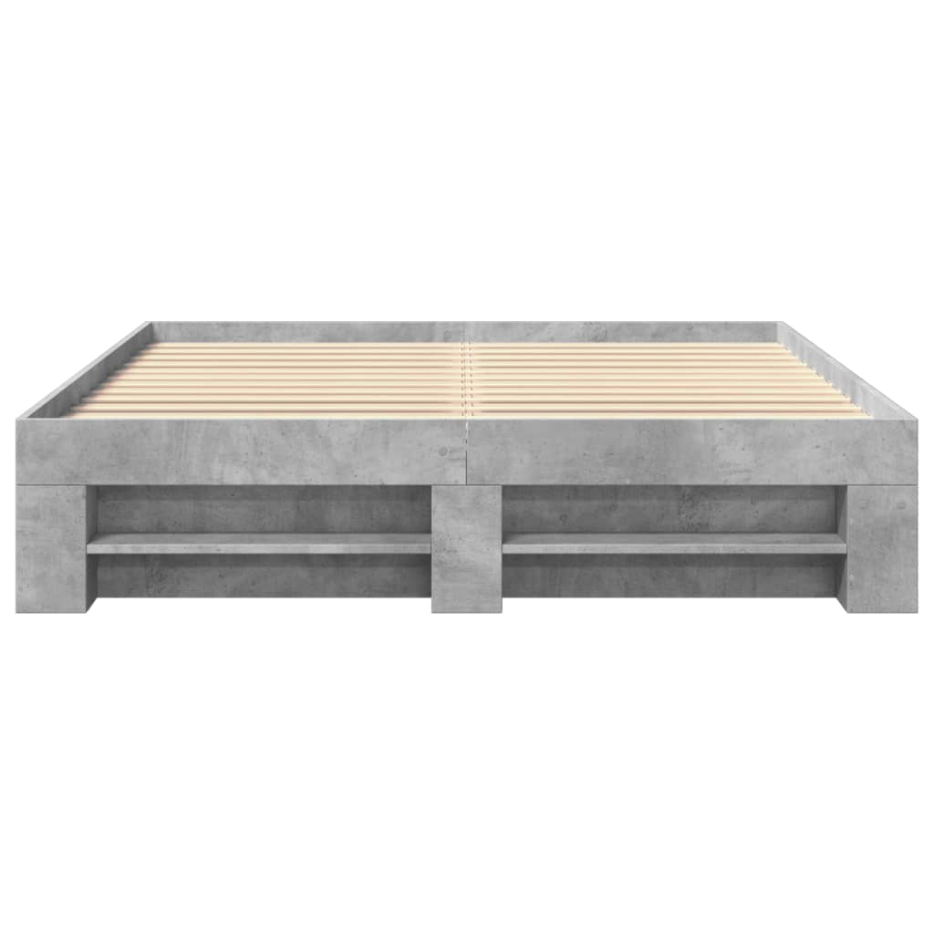 vidaXL Bettgestell ohne Matratze Betongrau 160x200 cm Holzwerkstoff
