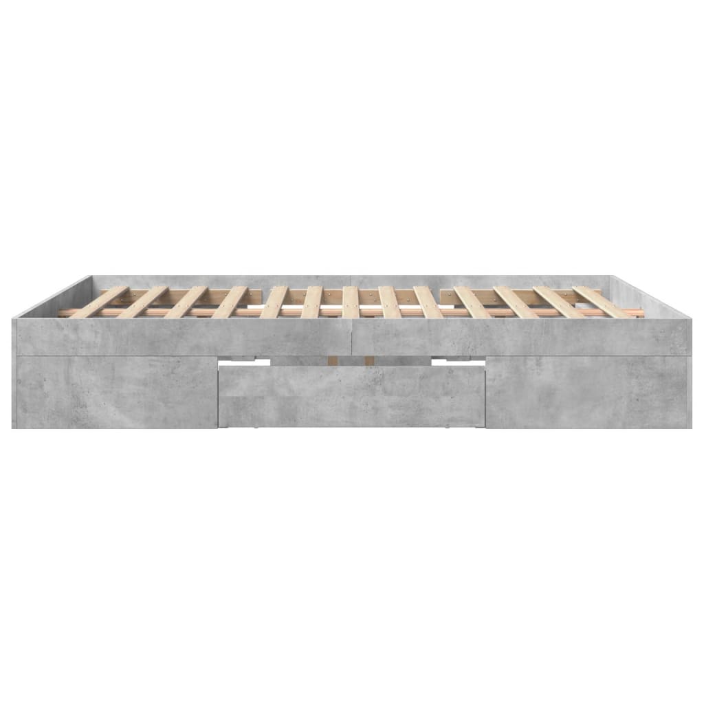 vidaXL Bettgestell ohne Matratze Betongrau 160x200 cm Holzwerkstoff