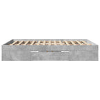 vidaXL Bettgestell ohne Matratze Betongrau 160x200 cm Holzwerkstoff
