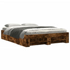 vidaXL Bettgestell ohne Matratze Räuchereiche 150x200 cm Holzwerkstoff