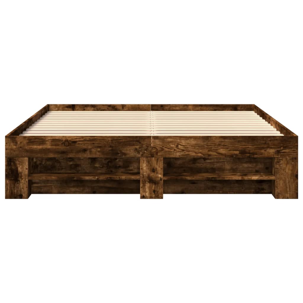 vidaXL Bettgestell ohne Matratze Räuchereiche 150x200 cm Holzwerkstoff