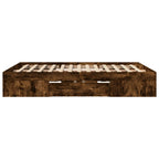 vidaXL Bettgestell ohne Matratze Räuchereiche 150x200 cm Holzwerkstoff
