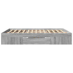 vidaXL Bettgestell Grau Sonoma 150x200 cm Holzwerkstoff