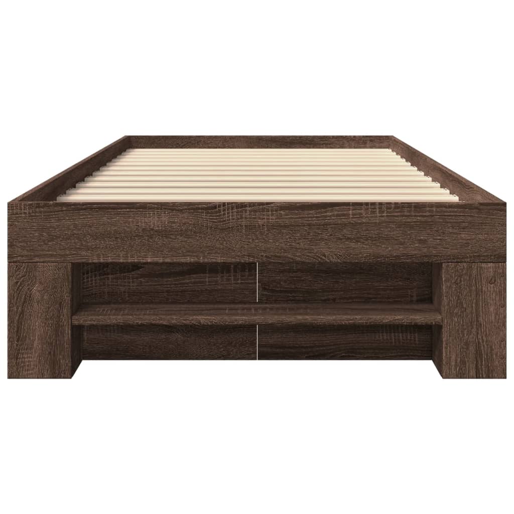vidaXL Bettgestell ohne Matratze Braun Eiche 100x200 cm Holzwerkstoff