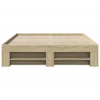 vidaXL Bettgestell Sonoma-Eiche 135x190 cm Holzwerkstoff