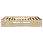 vidaXL Bettgestell Sonoma-Eiche 135x190 cm Holzwerkstoff