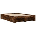 vidaXL Bettgestell Räuchereiche 135x190 cm Holzwerkstoff