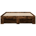vidaXL Bettgestell Räuchereiche 135x190 cm Holzwerkstoff
