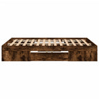 vidaXL Bettgestell Räuchereiche 135x190 cm Holzwerkstoff