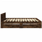 vidaXL Bettgestell mit Kopfteil Räuchereiche 200x200 cm Holzwerkstoff