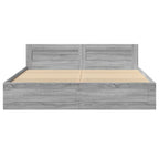 vidaXL Bettgestell mit Kopfteil Grau Sonoma 200x200cm Holzwerkstoff