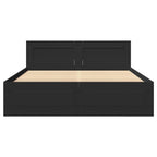 vidaXL Bettgestell mit Kopfteil Schwarz 120x190 cm Holzwerkstoff