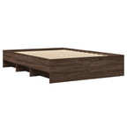 vidaXL Bettgestell Braun Eichen-Optik 135x190 cm Holzwerkstoff