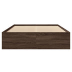 vidaXL Bettgestell Braun Eichen-Optik 135x190 cm Holzwerkstoff