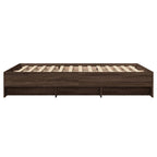 vidaXL Bettgestell Braun Eichen-Optik 135x190 cm Holzwerkstoff