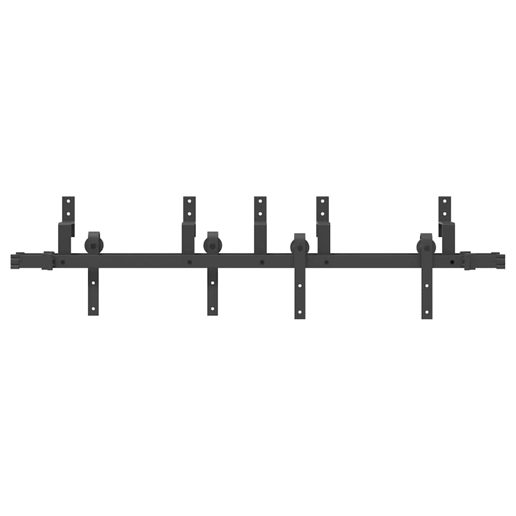 vidaXL Schiebetürbeschlag-Set 152,5 cm Stahl Schwarz