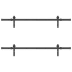 vidaXL Schiebetürbeschlag-Set 152,5 cm Stahl Schwarz