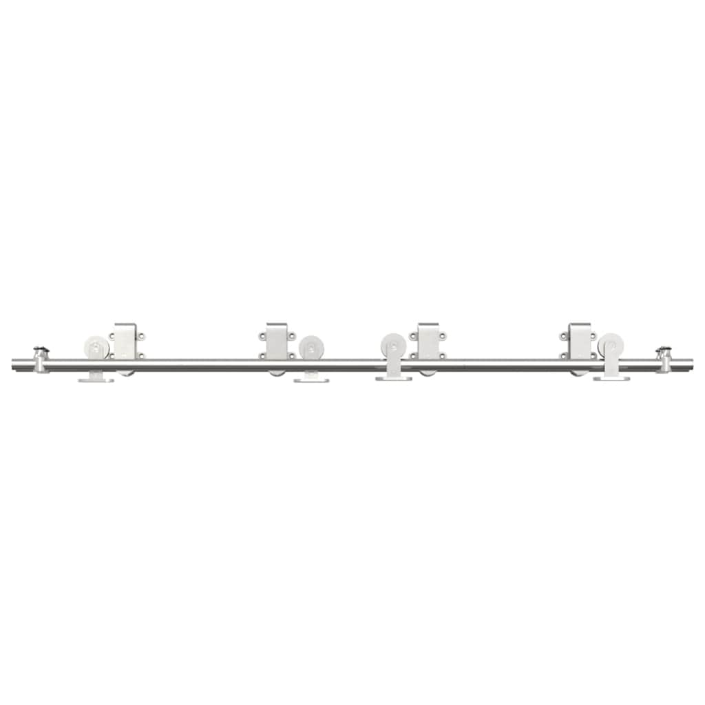 vidaXL Schiebetür-Beschlagsatz 183 cm Edelstahl Silbern