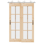 vidaXL Schiebetür-Beschlagsatz 183 cm Edelstahl Silbern