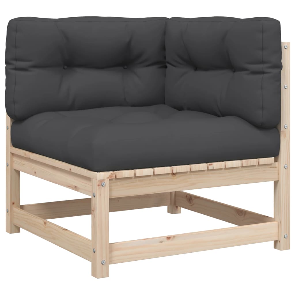 vidaXL 2-tlg. Garten-Sofagarnitur mit Kissen Massivholz Kiefer
