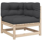 vidaXL 2-tlg. Garten-Sofagarnitur mit Kissen Massivholz Kiefer