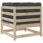 vidaXL 2-tlg. Garten-Sofagarnitur mit Kissen Massivholz Kiefer