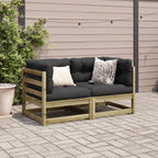 vidaXL 2-tlg. Garten-Sofagarnitur mit Kissen Kiefernholz Imprägniert