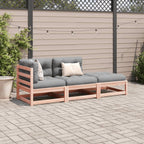 vidaXL 3-tlg. Garten-Sofagarnitur mit Kissen Massivholz Douglasie