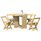 vidaXL 5-tlg. Butterfly-Esstisch-Set Corona Wachsbraun Kiefernholz