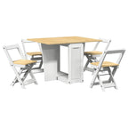 vidaXL 5-tlg. Butterfly-Esstisch-Set Corona Weiß Kiefernholz