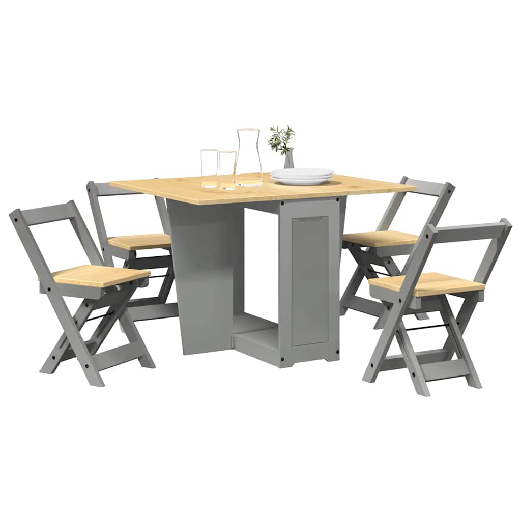 vidaXL 5-tlg. Butterfly-Esstisch-Set Corona Weiß Kiefernholz
