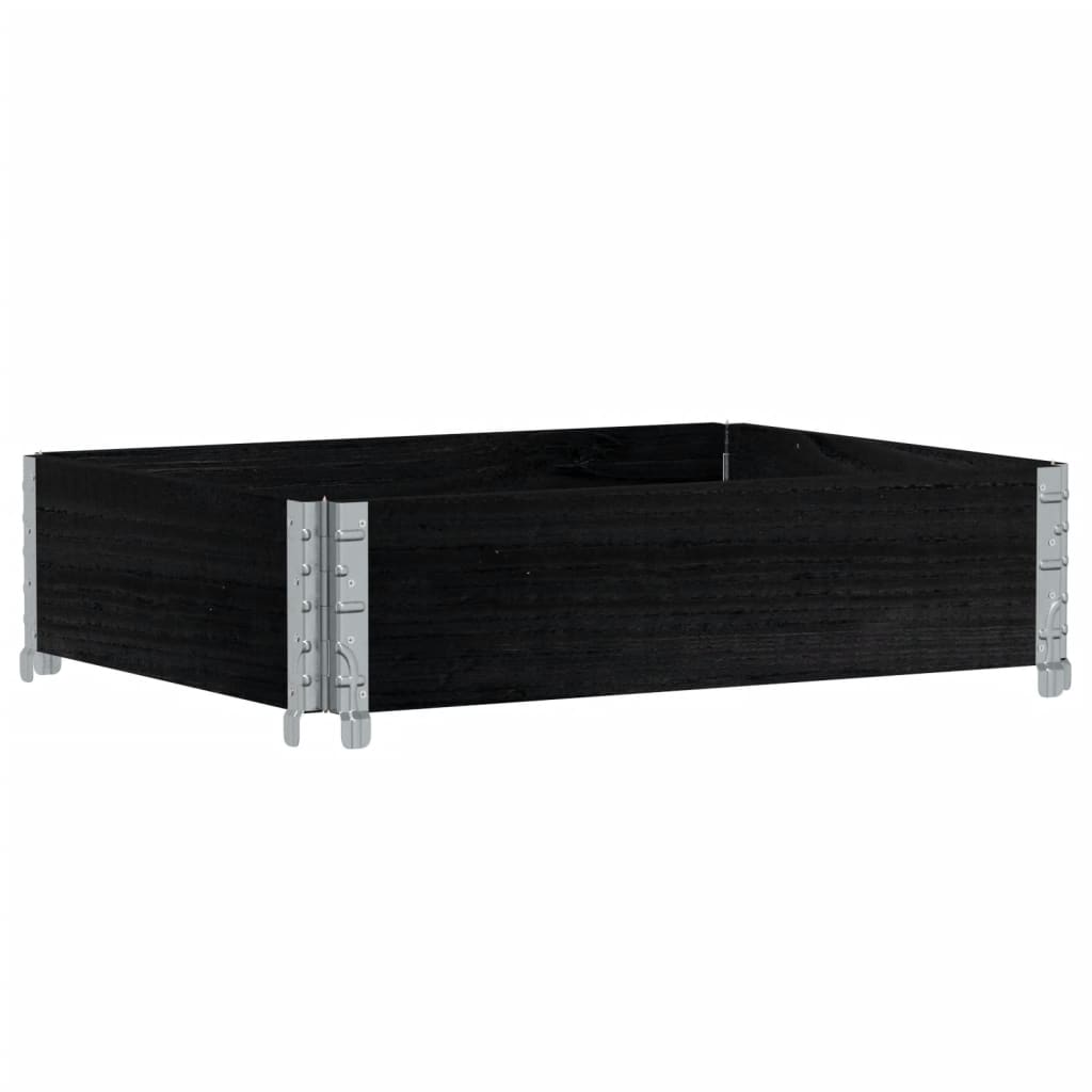 vidaXL Paletten-Aufsatzrahmen Schwarz 80x60 cm Massivholz Kiefer