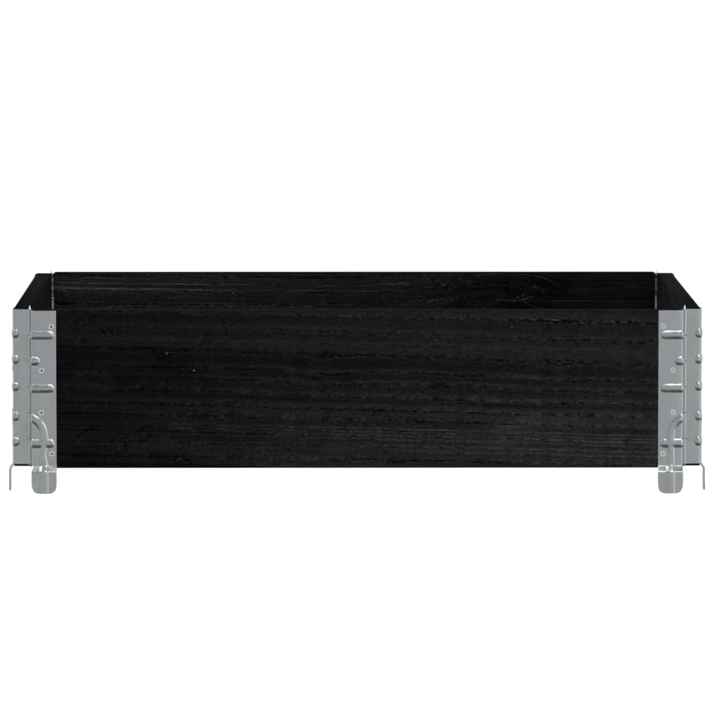 vidaXL Paletten-Aufsatzrahmen Schwarz 80x60 cm Massivholz Kiefer