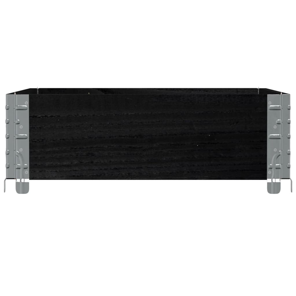 vidaXL Paletten-Aufsatzrahmen Schwarz 80x60 cm Massivholz Kiefer
