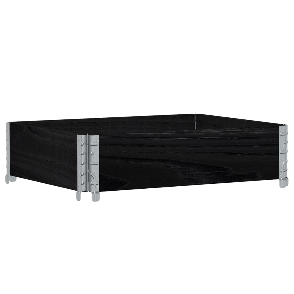 vidaXL Paletten-Aufsatzrahmen Schwarz 80x60 cm Massivholz Kiefer