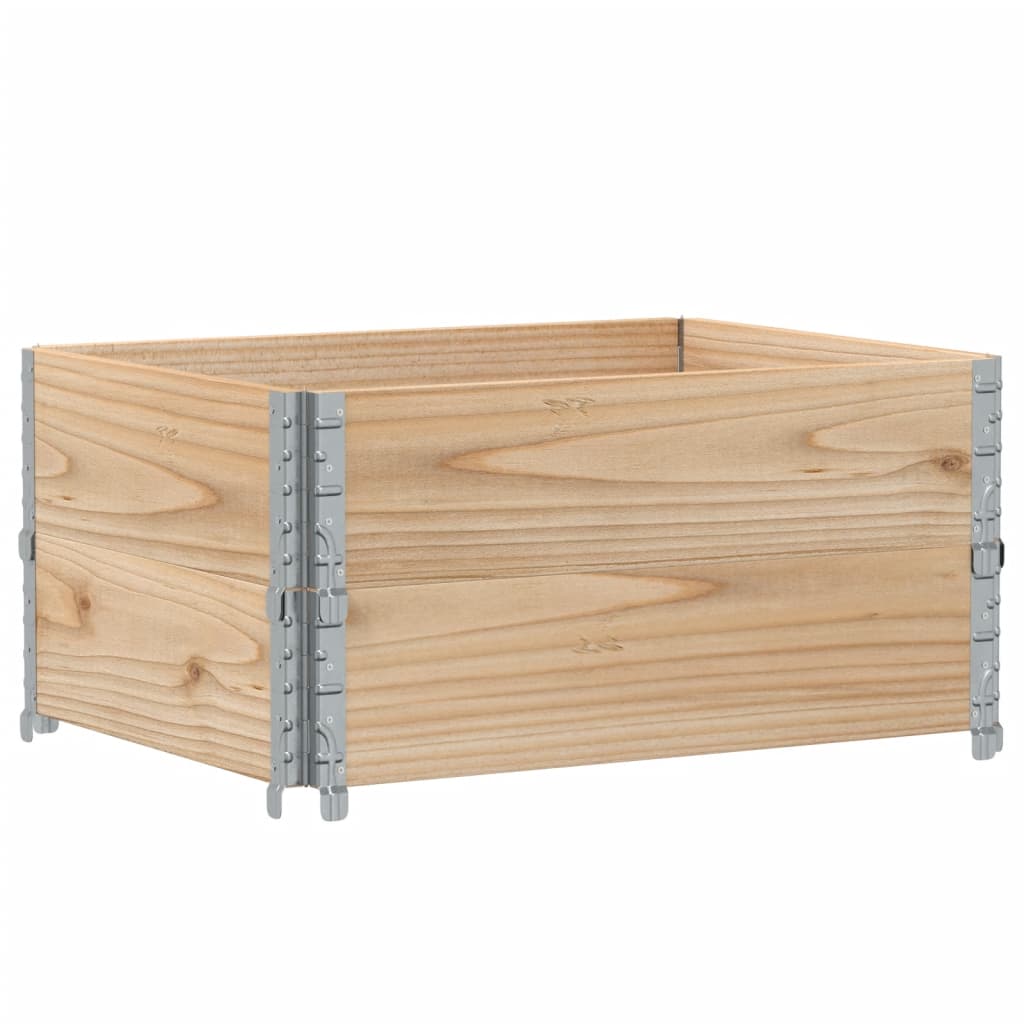 vidaXL Paletten-Aufsatzrahmen 2 Stk. 80x60 cm Massivholz Kiefer