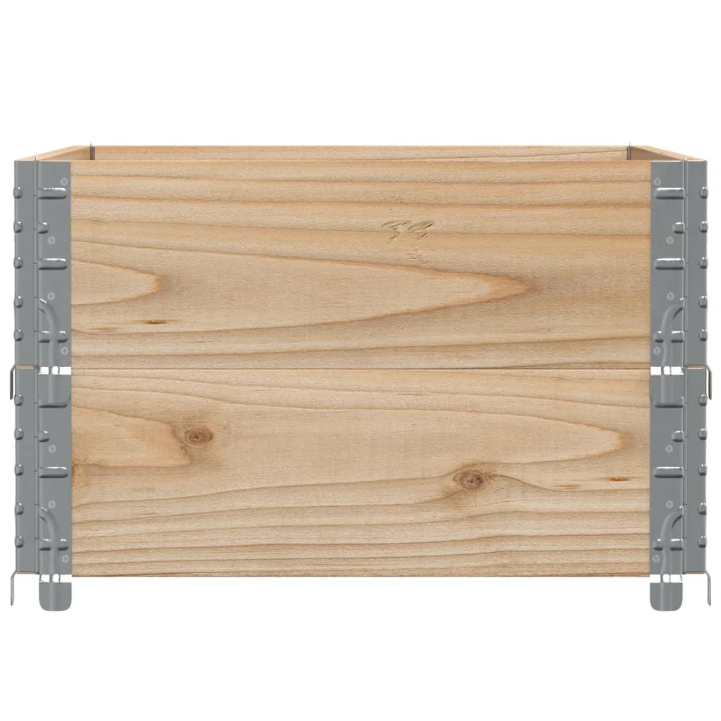 vidaXL Paletten-Aufsatzrahmen 2 Stk. 80x60 cm Massivholz Kiefer
