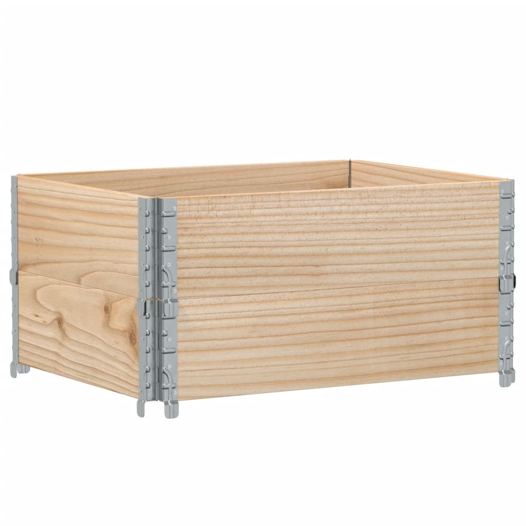 vidaXL Paletten-Aufsatzrahmen 2 Stk. 80x60 cm Massivholz Kiefer