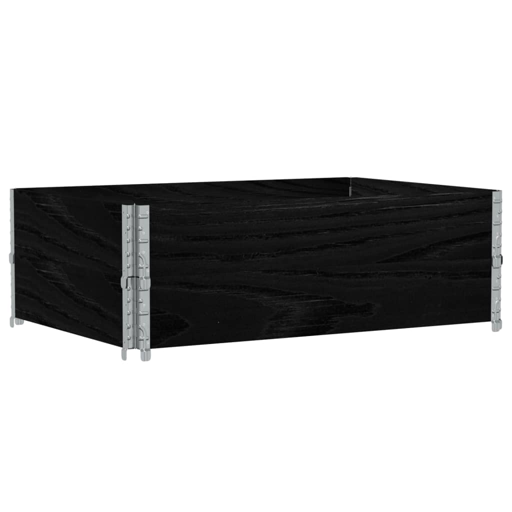 vidaXL Paletten-Aufsatzrahmen 2 Stk. Schwarz 120x180 cm Massivholz