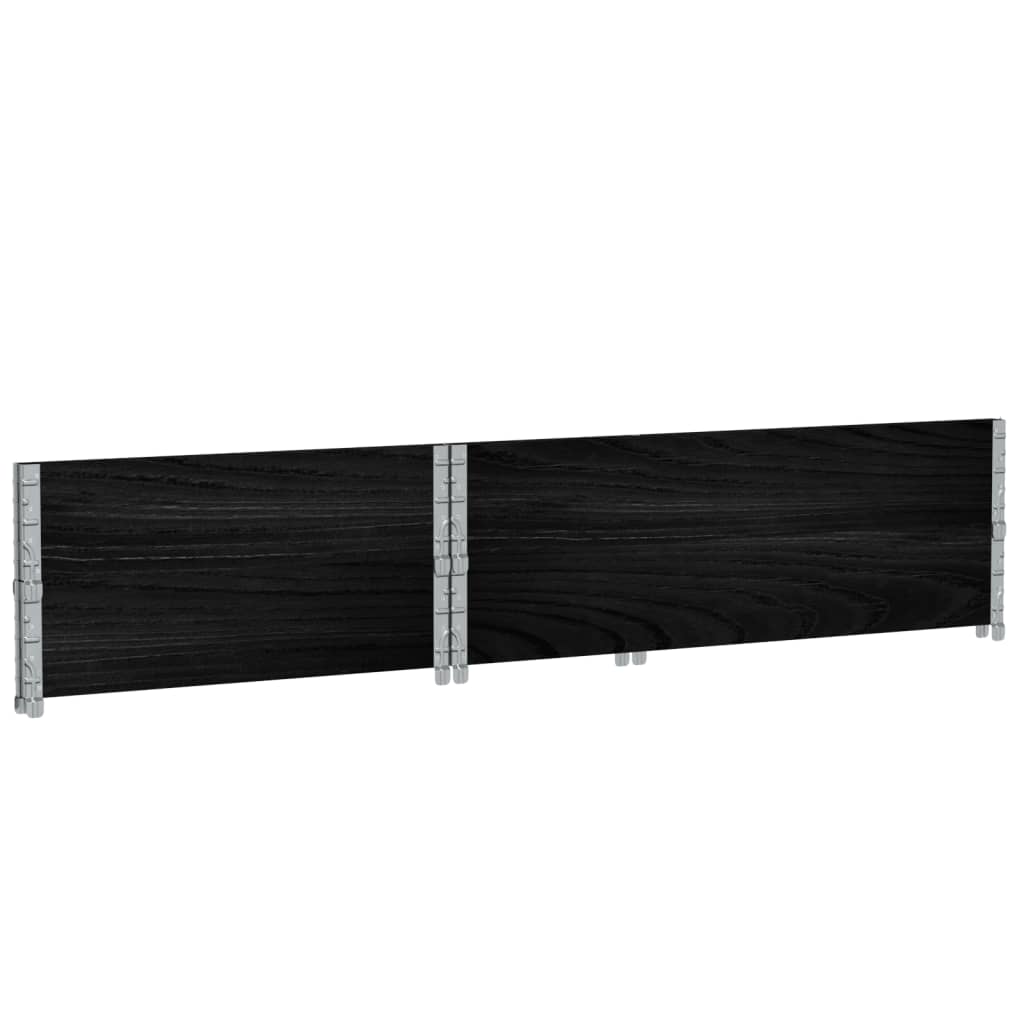 vidaXL Paletten-Aufsatzrahmen 2 Stk. Schwarz 120x180 cm Massivholz