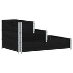 vidaXL Paletten-Aufsatzrahmen 3-fach Schwarz 120x80 cm Massivholz