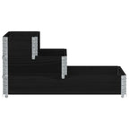 vidaXL Paletten-Aufsatzrahmen 3-fach Schwarz 120x80 cm Massivholz