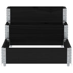 vidaXL Paletten-Aufsatzrahmen 3-fach Schwarz 120x80 cm Massivholz