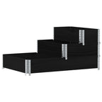 vidaXL Paletten-Aufsatzrahmen 3-fach Schwarz 120x80 cm Massivholz