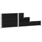 vidaXL Paletten-Aufsatzrahmen 3-fach Schwarz 120x80 cm Massivholz