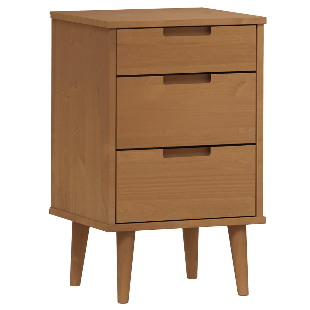 vidaXL Nachttisch MOLDE Braun 40x35x65 cm Massivholz Kiefer